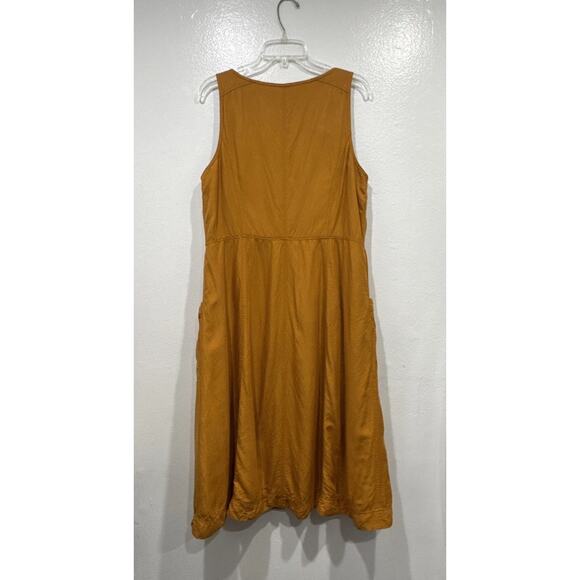 Maeve Mustard Yellow Button Front Dress Women’s Size 16 Anthropologie V Neck - Picture 3 of 7